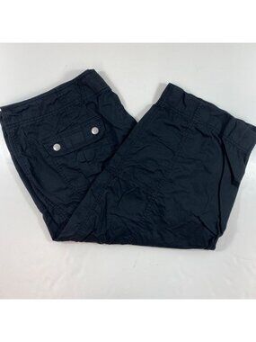 Mossimo Womens Black Cargo Capris Pants Pockets Spring Summer Casual Size 18W